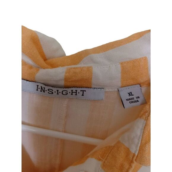 Insight Top Longsleeves Orange/White Stripes With 3 Buttons XL - Picture 3 of 3